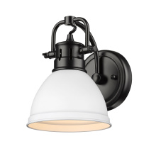 Golden 3602-BA1 BLK-WHT - Yep by Golden Lighting Duncan 1-light Vanity in Matte Black and Matte White shade